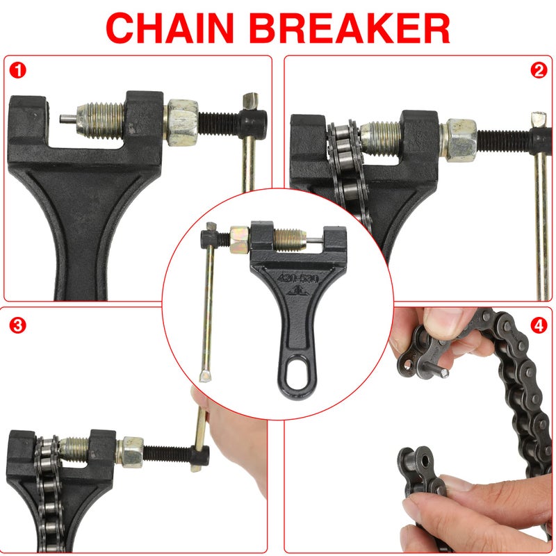 GREHUA Rear Drive 420 Chain 90 Link Chain Breaker with Standard Master Link for BT200X CT200U Trail CT200U-EX TrailMaster MB200 Hensim Baja Warrior MB165 212cc 196cc 6.5Hp Mini Bike Parts Motorcycle - Image 5